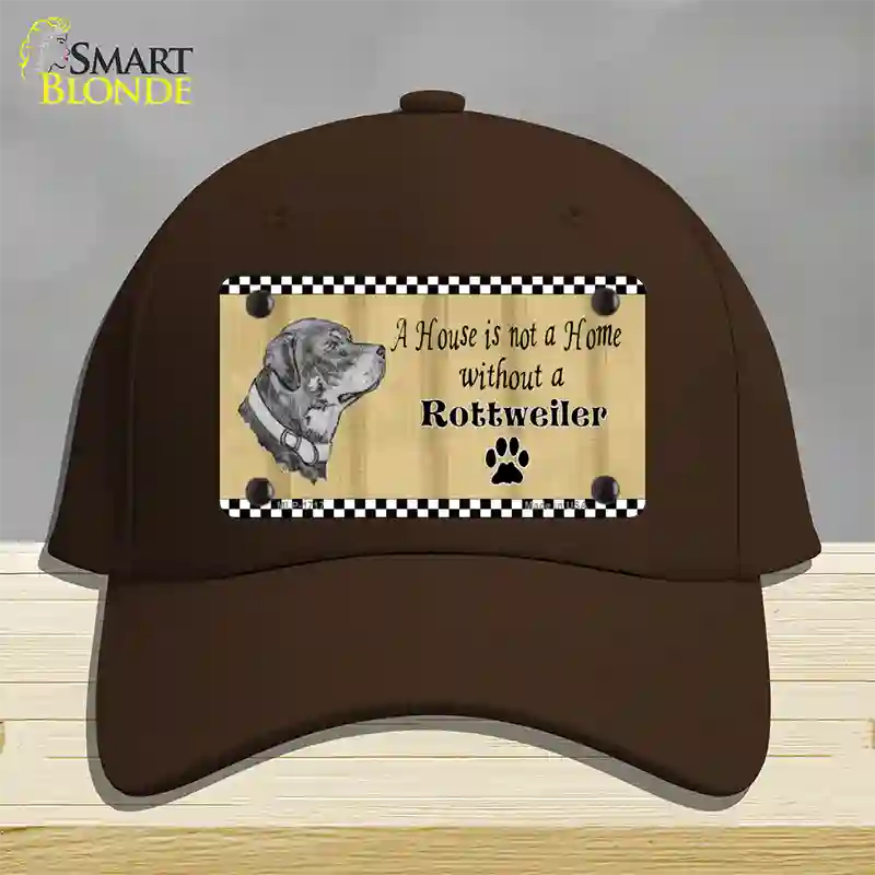 Pencil Sketch Rottweiler Novelty License Plate Hat Cotton / Dark Brown