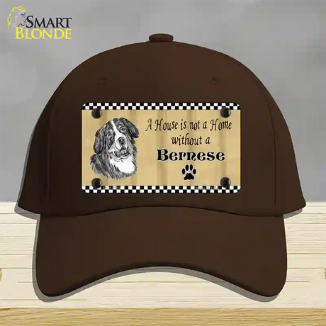 Pencil Sketch Bernese Novelty License Plate Hat Cotton / Dark Brown