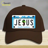 Jesus South Carolina Blue Novelty License Plate Hat Cotton / Dark Brown