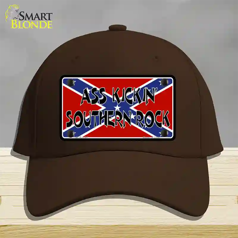 Southern Rock Confederate Flag Novelty License Plate Hat Cotton / Dark Brown