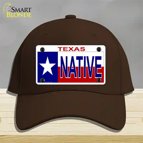 Native Texas Novelty License Plate Hat Cotton / Dark Brown