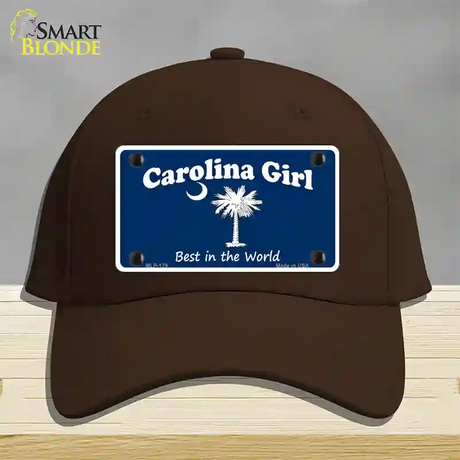 Carolina Girl Blue Novelty License Plate Hat Cotton / Dark Brown