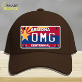 Arizona Centennial OMG Novelty License Plate Hat Cotton / Dark Brown