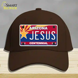 Arizona Centennial Jesus Novelty License Plate Hat Cotton / Dark Brown