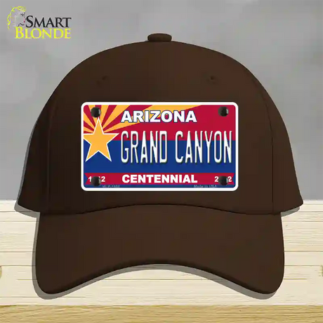 Arizona Centennial Grand Canyon Novelty License Plate Hat Cotton / Dark Brown