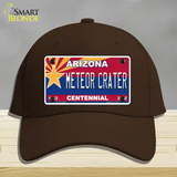 Arizona Centennial Meteor Crater Novelty License Plate Hat Cotton / Dark Brown