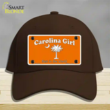 Carolina Girl Orange Novelty License Plate Hat Cotton / Dark Brown