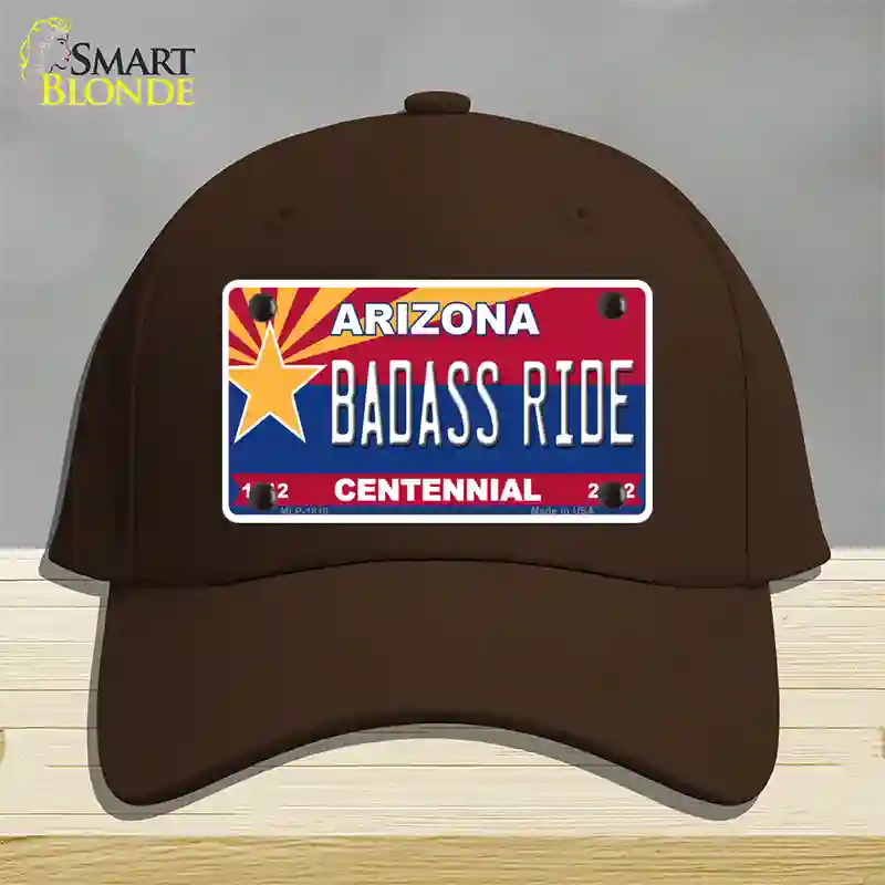 Arizona Centennial Badass Ride Novelty License Plate Hat Cotton / Dark Brown