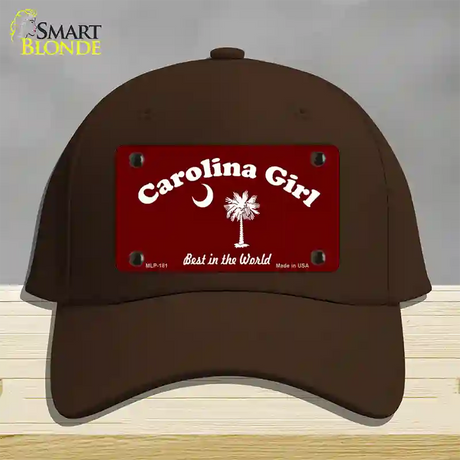 Carolina Girl Burgundy Novelty License Plate Hat Cotton / Dark Brown