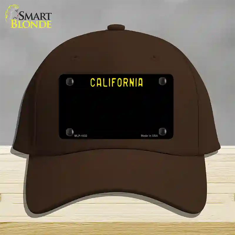 California Black State Novelty License Plate Hat Cotton / Dark Brown