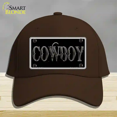 Cowboy Black Novelty License Plate Hat Cotton / Dark Brown