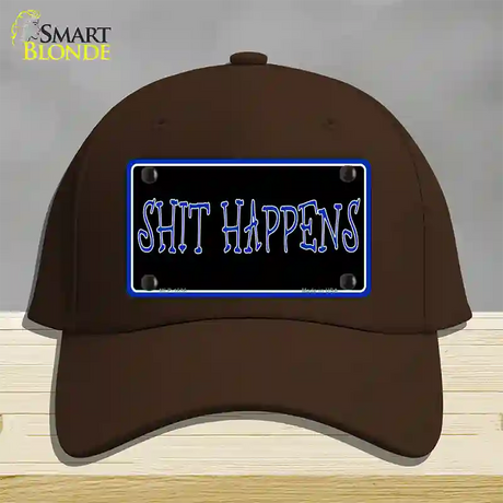 Shit Happens Novelty License Plate Hat Cotton / Dark Brown