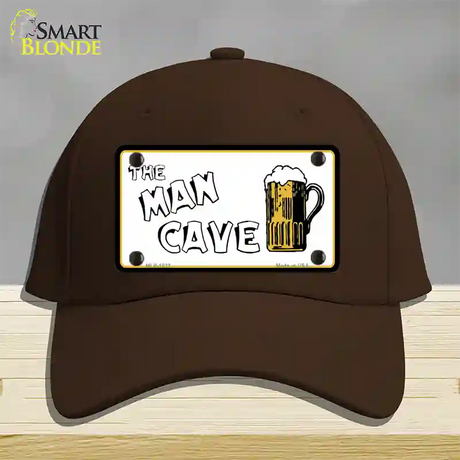 Man Cave Novelty License Plate Hat Cotton / Dark Brown