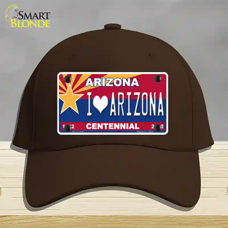 Arizona Centennial I Love Arizona Novelty License Plate Hat Cotton / Dark Brown