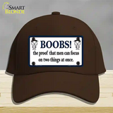 Boobs Proof Novelty License Plate Hat Cotton / Dark Brown