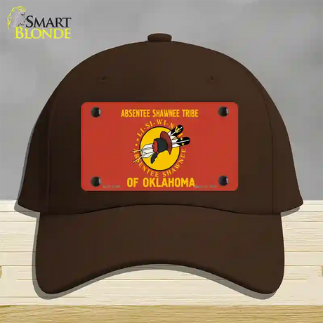 Absentee Shawnee Tribe Flag Novelty License Plate Hat Cotton / Dark Brown