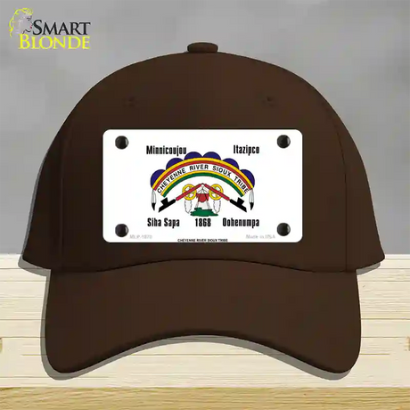 Cheyenne River Sioux Flag Novelty License Plate Hat Cotton / Dark Brown