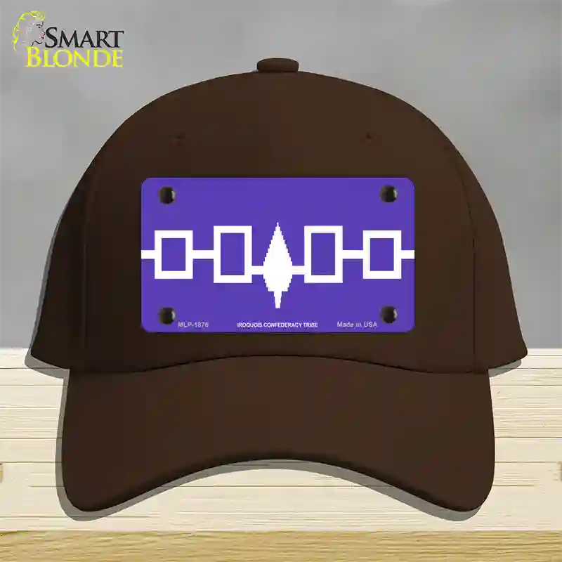 Iroquois Confederacy Flag Novelty License Plate Hat Cotton / Dark Brown