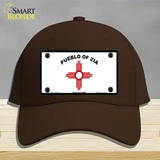 Zia Pueblo Flag Novelty License Plate Hat Cotton / Dark Brown