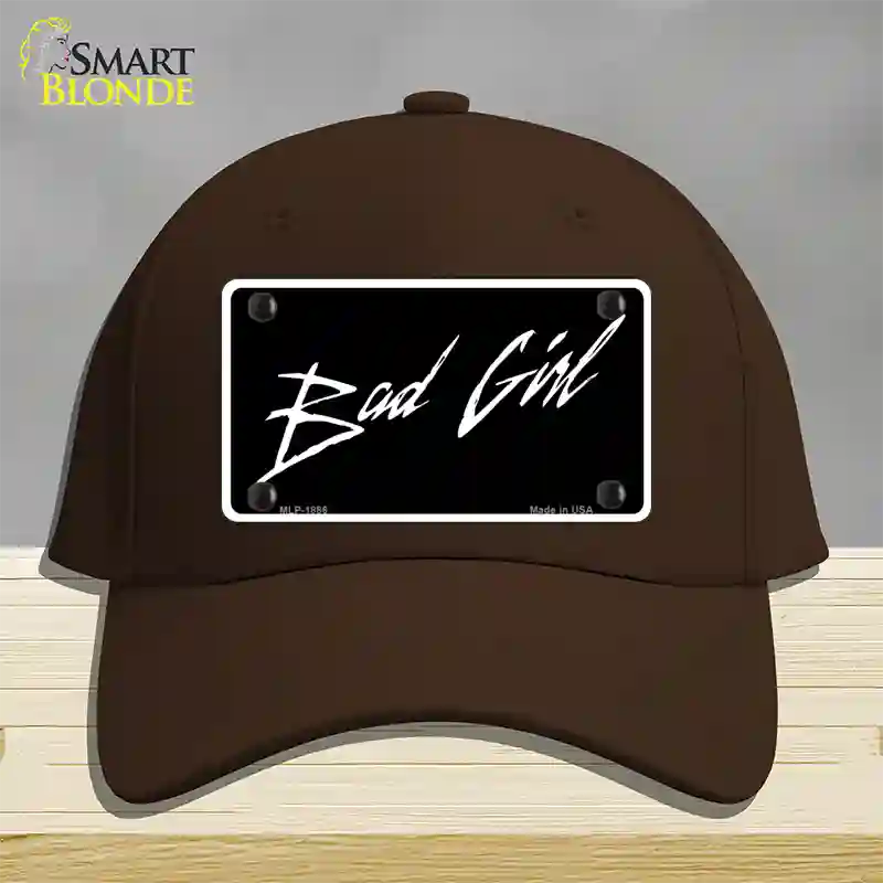 Bad Girl Novelty License Plate Hat Cotton / Dark Brown