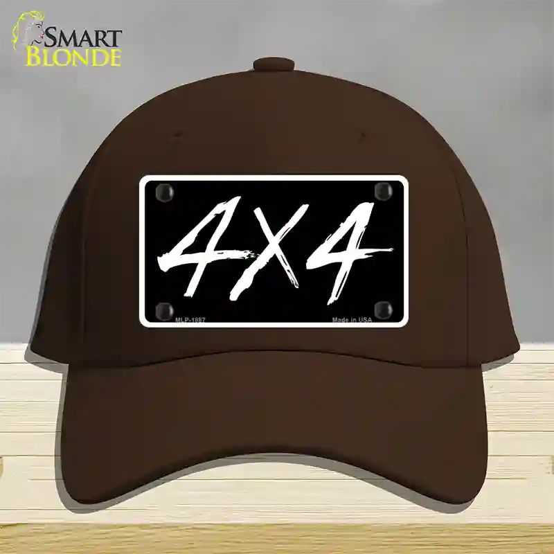 4x4 Novelty License Plate Hat Cotton / Dark Brown