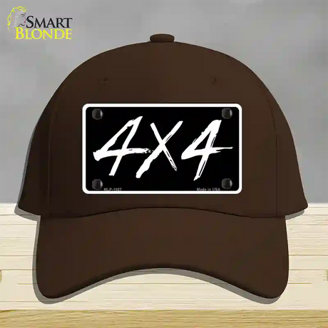 4x4 Novelty License Plate Hat Cotton / Dark Brown