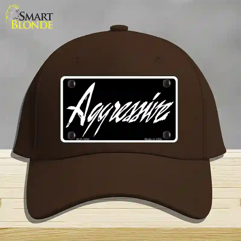 Aggressive Novelty License Plate Hat Cotton / Dark Brown