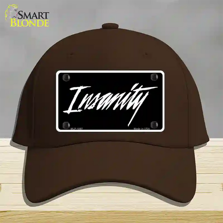 Insanity Novelty License Plate Hat Cotton / Dark Brown