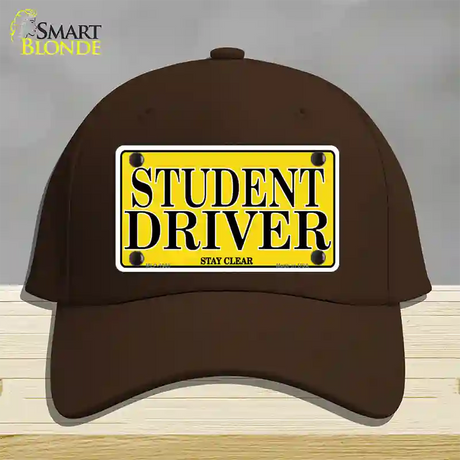 Student Driver Novelty License Plate Hat Cotton / Dark Brown