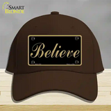 Believe Novelty License Plate Hat Cotton / Dark Brown