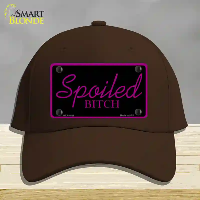 Spoiled Bitch Novelty License Plate Hat Cotton / Dark Brown