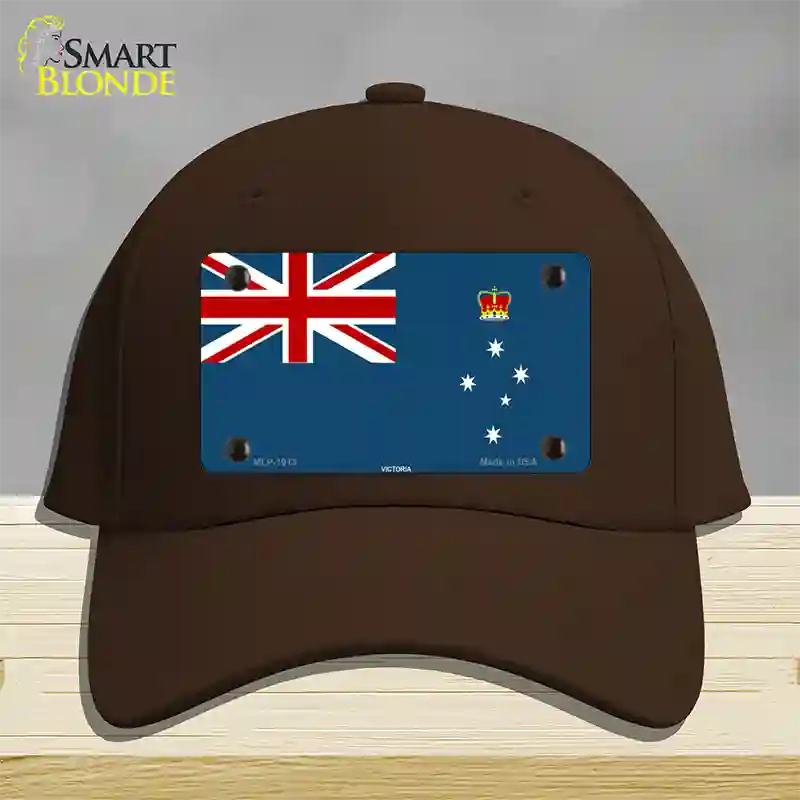 Victoria Flag Novelty License Plate Hat Cotton / Dark Brown