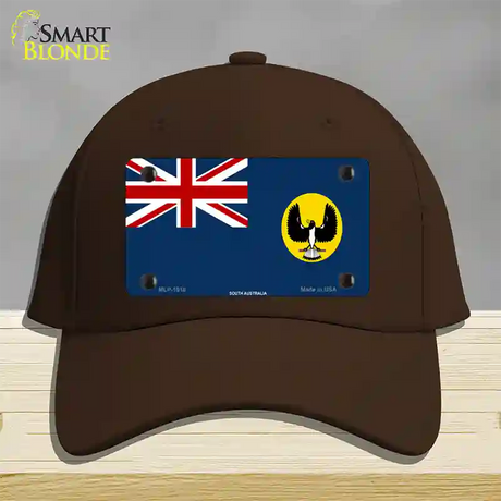 South Australia Flag Novelty License Plate Hat Cotton / Dark Brown