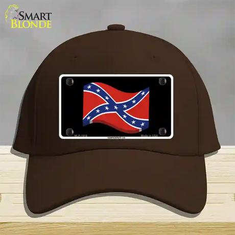 Confederate 3-D Flag Novelty License Plate Hat Cotton / Dark Brown