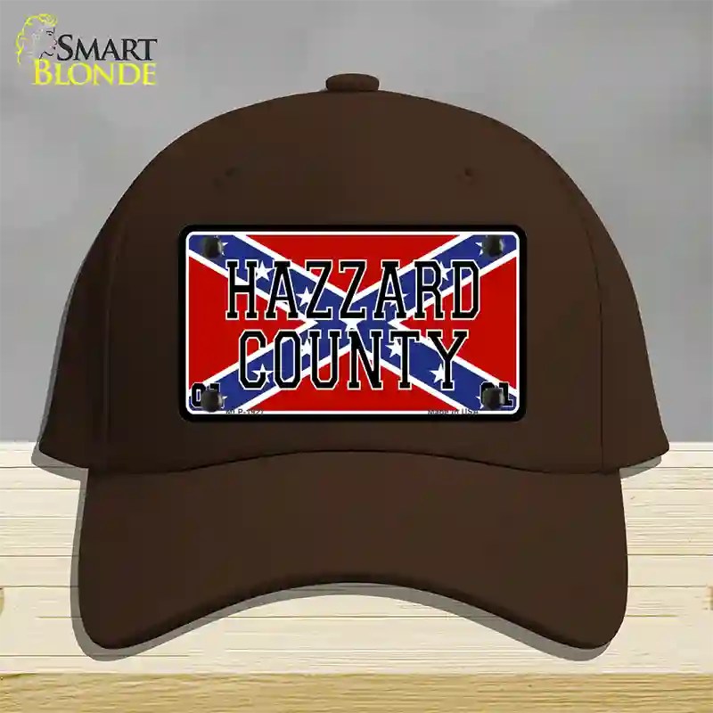 Hazard County Confederate Flag Novelty License Plate Hat Cotton / Dark Brown