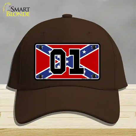 Confederate Flag 01 Novelty License Plate Hat Cotton / Dark Brown