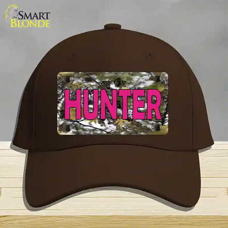 Pink Hunter Novelty License Plate Hat Cotton / Dark Brown