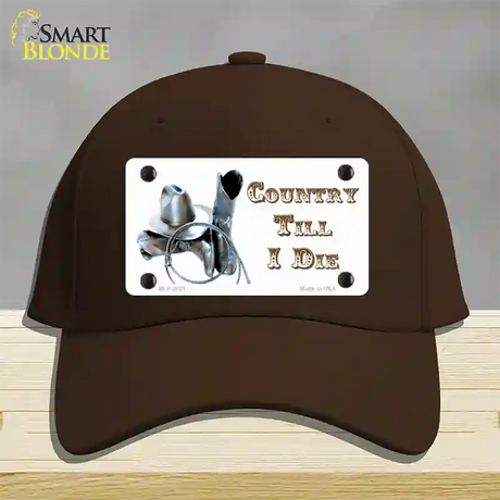 Country Till I Die Novelty License Plate Hat Cotton / Dark Brown