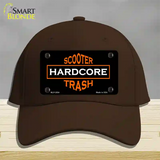 Hardcore Scooter Trash Black Novelty License Plate Hat Cotton / Dark Brown