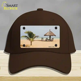 Tropical Beach Setting Novelty License Plate Hat Cotton / Dark Brown