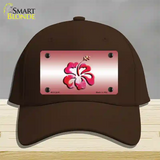 Hibiscus Flower Novelty License Plate Hat Cotton / Dark Brown