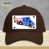 Trucking In The USA Novelty License Plate Hat Cotton / Dark Brown