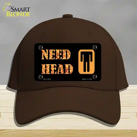 Need Head Novelty License Plate Hat Cotton / Dark Brown