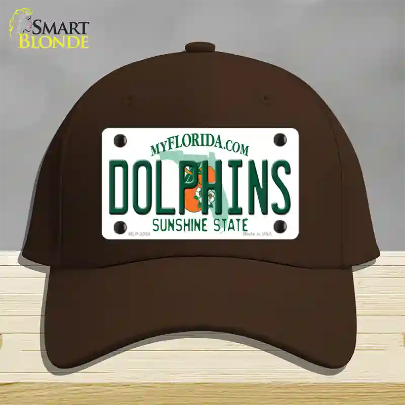 Dolphins Florida State Novelty License Plate Hat Cotton / Dark Brown