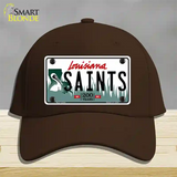 Saints Louisiana State Novelty License Plate Hat Cotton / Dark Brown