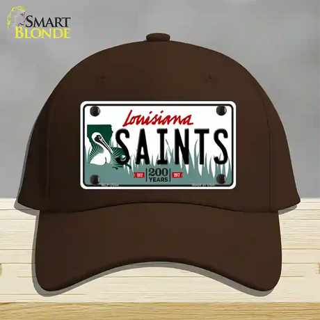 Saints Louisiana State Novelty License Plate Hat Cotton / Dark Brown