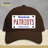 Patriots Massachusetts State Novelty License Plate Hat Cotton / Dark Brown