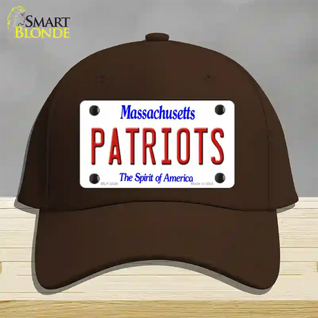 Patriots Massachusetts State Novelty License Plate Hat Cotton / Dark Brown