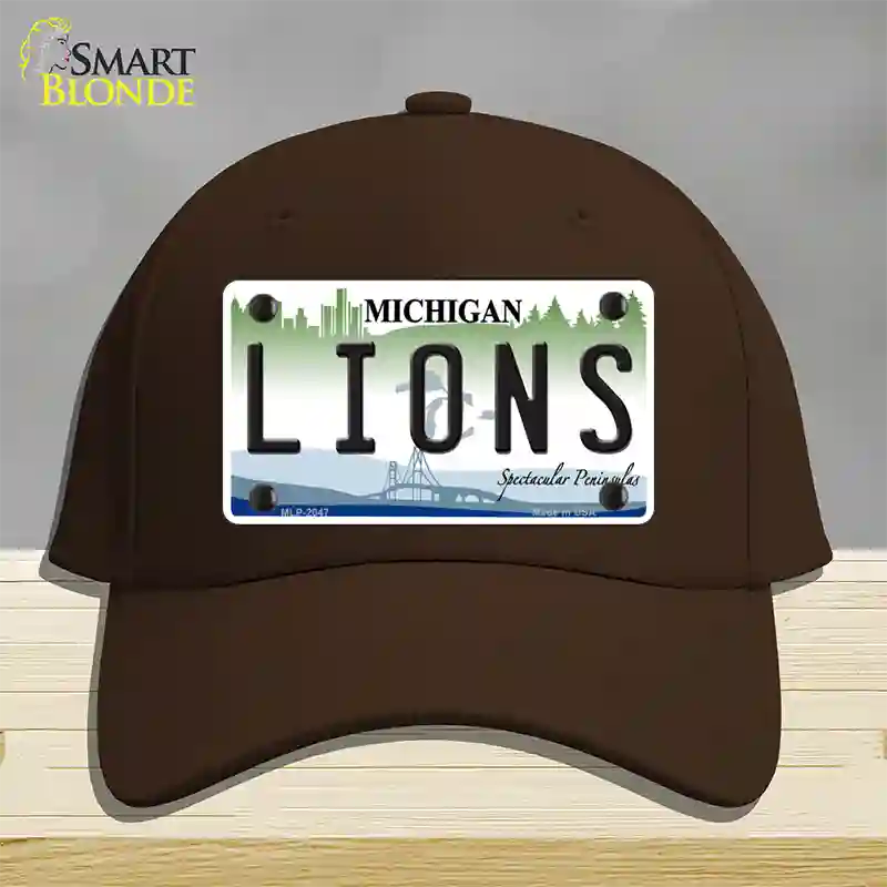 Lions Michigan State Novelty License Plate Hat Cotton / Dark Brown