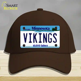 Vikings Minnesota State Novelty License Plate Hat Cotton / Dark Brown